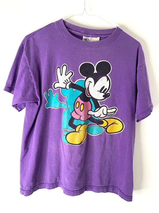 Disney Tops - Vintage 90s Mickey & Co Disney Purple Graphic Tee Mickey Mouse Crew Neck Retro